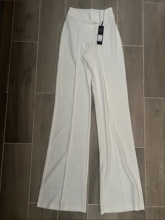 Fashion Nova Pants - Fashion Nova White High-Waist Wide-Leg Pants